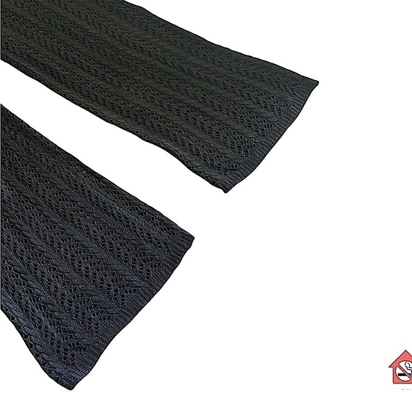 Crochet 2 pc Set Black Top & Stretchy Wide Leg Crochet Pants … - Picture 13 of 16